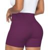 imageSunzel Sunzfly Crossover Biker Shorts for Women No Front Seam V High Waist Yoga Workout Gym Shorts with Tummy ControlCherry Red
