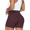 imageSunzel Sunzfly Crossover Biker Shorts for Women No Front Seam V High Waist Yoga Workout Gym Shorts with Tummy ControlChocolate Brown