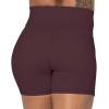 imageSunzel Sunzfly Crossover Biker Shorts for Women No Front Seam V High Waist Yoga Workout Gym Shorts with Tummy ControlChocolate Brown