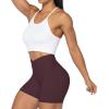 imageSunzel Sunzfly Crossover Biker Shorts for Women No Front Seam V High Waist Yoga Workout Gym Shorts with Tummy ControlChocolate Brown