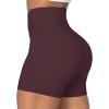 imageSunzel Sunzfly Crossover Biker Shorts for Women No Front Seam V High Waist Yoga Workout Gym Shorts with Tummy ControlChocolate Brown
