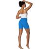 imageSunzel Sunzfly Crossover Biker Shorts for Women No Front Seam V High Waist Yoga Workout Gym Shorts with Tummy ControlClassic Blue