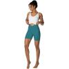imageSunzel Sunzfly Crossover Biker Shorts for Women No Front Seam V High Waist Yoga Workout Gym Shorts with Tummy ControlDeep Lagoon