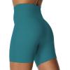 imageSunzel Sunzfly Crossover Biker Shorts for Women No Front Seam V High Waist Yoga Workout Gym Shorts with Tummy ControlDeep Lagoon