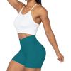 imageSunzel Sunzfly Crossover Biker Shorts for Women No Front Seam V High Waist Yoga Workout Gym Shorts with Tummy ControlDeep Lagoon