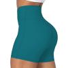 imageSunzel Sunzfly Crossover Biker Shorts for Women No Front Seam V High Waist Yoga Workout Gym Shorts with Tummy ControlDeep Lagoon