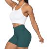 imageSunzel Sunzfly Crossover Biker Shorts for Women No Front Seam V High Waist Yoga Workout Gym Shorts with Tummy ControlForest Green