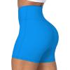 imageSunzel Sunzfly Crossover Biker Shorts for Women No Front Seam V High Waist Yoga Workout Gym Shorts with Tummy ControlFrench Blue