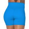 imageSunzel Sunzfly Crossover Biker Shorts for Women No Front Seam V High Waist Yoga Workout Gym Shorts with Tummy ControlFrench Blue