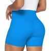imageSunzel Sunzfly Crossover Biker Shorts for Women No Front Seam V High Waist Yoga Workout Gym Shorts with Tummy ControlFrench Blue