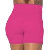 imageSunzel Sunzfly Crossover Biker Shorts for Women No Front Seam V High Waist Yoga Workout Gym Shorts with Tummy ControlHot Pink