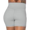 imageSunzel Sunzfly Crossover Biker Shorts for Women No Front Seam V High Waist Yoga Workout Gym Shorts with Tummy ControlLight Grey