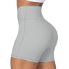 imageSunzel Sunzfly Crossover Biker Shorts for Women No Front Seam V High Waist Yoga Workout Gym Shorts with Tummy ControlLight Grey