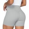 imageSunzel Sunzfly Crossover Biker Shorts for Women No Front Seam V High Waist Yoga Workout Gym Shorts with Tummy ControlLight Grey