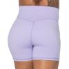 imageSunzel Sunzfly Crossover Biker Shorts for Women No Front Seam V High Waist Yoga Workout Gym Shorts with Tummy ControlLilac Purple