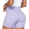 imageSunzel Sunzfly Crossover Biker Shorts for Women No Front Seam V High Waist Yoga Workout Gym Shorts with Tummy ControlLilac Purple