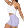 imageSunzel Sunzfly Crossover Biker Shorts for Women No Front Seam V High Waist Yoga Workout Gym Shorts with Tummy ControlLilac Purple
