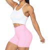 imageSunzel Sunzfly Crossover Biker Shorts for Women No Front Seam V High Waist Yoga Workout Gym Shorts with Tummy ControlMilkshake Pink