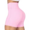 imageSunzel Sunzfly Crossover Biker Shorts for Women No Front Seam V High Waist Yoga Workout Gym Shorts with Tummy ControlMilkshake Pink
