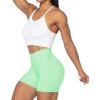 imageSunzel Sunzfly Crossover Biker Shorts for Women No Front Seam V High Waist Yoga Workout Gym Shorts with Tummy ControlMint Green