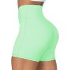 imageSunzel Sunzfly Crossover Biker Shorts for Women No Front Seam V High Waist Yoga Workout Gym Shorts with Tummy ControlMint Green
