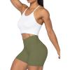 imageSunzel Sunzfly Crossover Biker Shorts for Women No Front Seam V High Waist Yoga Workout Gym Shorts with Tummy ControlOlive Green