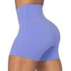 imageSunzel Sunzfly Crossover Biker Shorts for Women No Front Seam V High Waist Yoga Workout Gym Shorts with Tummy ControlPeriwinkle