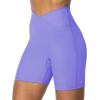 imageSunzel Sunzfly Crossover Biker Shorts for Women No Front Seam V High Waist Yoga Workout Gym Shorts with Tummy ControlPeriwinkle