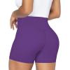 imageSunzel Sunzfly Crossover Biker Shorts for Women No Front Seam V High Waist Yoga Workout Gym Shorts with Tummy ControlPetunia