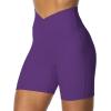 imageSunzel Sunzfly Crossover Biker Shorts for Women No Front Seam V High Waist Yoga Workout Gym Shorts with Tummy ControlPetunia
