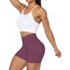 imageSunzel Sunzfly Crossover Biker Shorts for Women No Front Seam V High Waist Yoga Workout Gym Shorts with Tummy ControlPurple Red