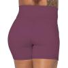 imageSunzel Sunzfly Crossover Biker Shorts for Women No Front Seam V High Waist Yoga Workout Gym Shorts with Tummy ControlPurple Red