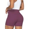 imageSunzel Sunzfly Crossover Biker Shorts for Women No Front Seam V High Waist Yoga Workout Gym Shorts with Tummy ControlPurple Red