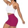 imageSunzel Sunzfly Crossover Biker Shorts for Women No Front Seam V High Waist Yoga Workout Gym Shorts with Tummy ControlSangria