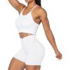 imageSunzel Sunzfly Crossover Biker Shorts for Women No Front Seam V High Waist Yoga Workout Gym Shorts with Tummy ControlWhite