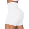 imageSunzel Sunzfly Crossover Biker Shorts for Women No Front Seam V High Waist Yoga Workout Gym Shorts with Tummy ControlWhite