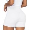 imageSunzel Sunzfly Crossover Biker Shorts for Women No Front Seam V High Waist Yoga Workout Gym Shorts with Tummy ControlWhite