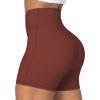 imageSunzel Sunzfly Crossover Biker Shorts for Women No Front Seam V High Waist Yoga Workout Gym Shorts with Tummy ControlWine Red