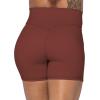 imageSunzel Sunzfly Crossover Biker Shorts for Women No Front Seam V High Waist Yoga Workout Gym Shorts with Tummy ControlWine Red
