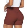 imageSunzel Sunzfly Crossover Biker Shorts for Women No Front Seam V High Waist Yoga Workout Gym Shorts with Tummy ControlWine Red