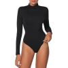 imageSunzel Turtleneck Bodysuits for Women Long Sleeve Going Out Tops Sexy One Piece Shirt Tees Tights Casual Outfits LeotardsBlack