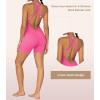 imageSunzel Womens Backless Romper Scrunch Butt Shorts Seamless Jumpsuits Bodycon Workout Unitard Bodysuit built in BraHot Pink