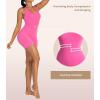 imageSunzel Womens Backless Romper Scrunch Butt Shorts Seamless Jumpsuits Bodycon Workout Unitard Bodysuit built in BraHot Pink