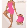 imageSunzel Womens Backless Romper Scrunch Butt Shorts Seamless Jumpsuits Bodycon Workout Unitard Bodysuit built in BraHot Pink