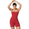 imageSunzfly Athletic Romper Women Buttery Soft Workout Jumpsuit Scrunch Shorts Square Neck Bodysuit One Piece Sleeveless Tank TopKaranda Red