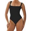 imageSunzel Bodysuits for Women Tummy Control Sexy Thong Body Suits Jumpsuits Square Neck Shapewear Seamless Body Shaper Top