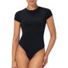 imageSunzel Double Lined Bodysuits for Women CrewNeck Short Sleeve Going Out Tops Basic Slimming One Piece Outfits Casual SexyBlack