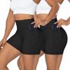 imageSunzel No Front Seam Biker Shorts for Women with Pockets Yoga Workout Gym Bike Shorts with Tummy ControlBlackblack 2 Pack