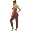 imageSunzel One Piece Jumpsuits for Women Casual Sexy Spaghetti Straps Leggings Bodysuit Tummy Control Yoga Workout RomperWine Red