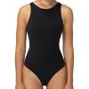 imageSunzel Thong Bodysuit for Women Sleeveless Halter Neck Shapewear Roundneck Stretchy ampamp Sexy TopBlack